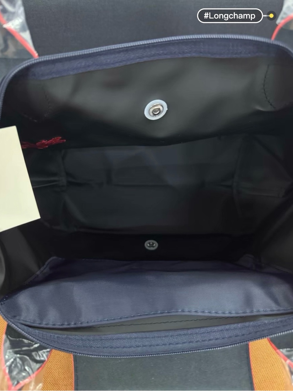 Longchamp Navy Tote with Red Trim and Accents - Picture 7 of 8